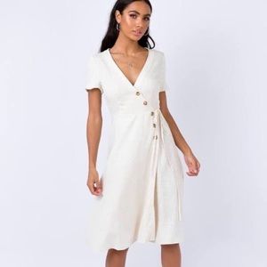 Princess Polly linen wrap dress